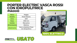 Piaggio Porter Electric Vasca Rossi con idropulitrice
